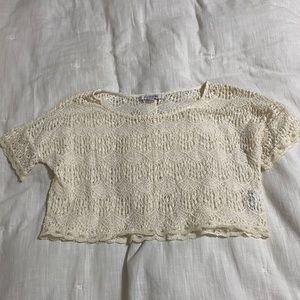 White lace crop top